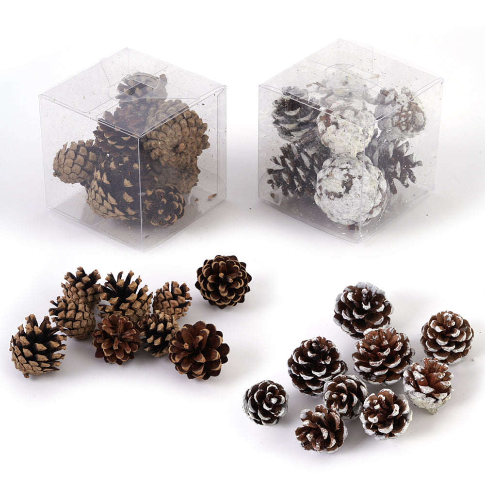 Thanksgiving Pine Cone Table Decor Set - 9 Piece Natural Pinecone Centerpiece for Fall & Holiday Decorations, 3.5
