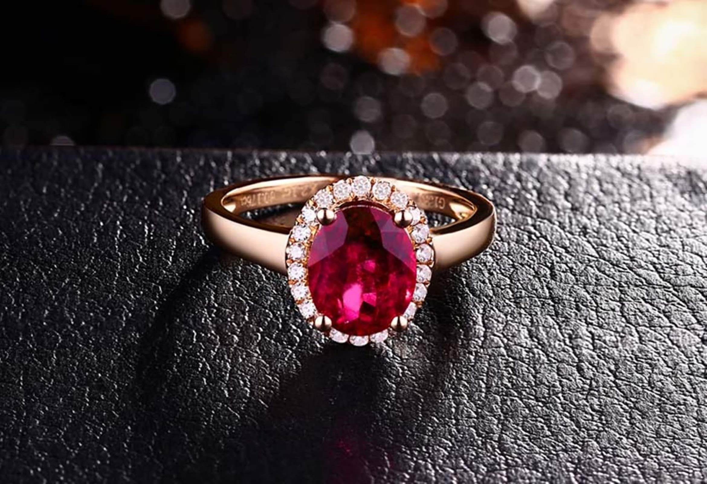 18K Rose Gold Ruby and Diamond Solitaire Engagement Ring for Women - Promise Ring, Anniversary Gift, Valentine's Day Present | Perfect for Proposals, Weddings & Special Occasions