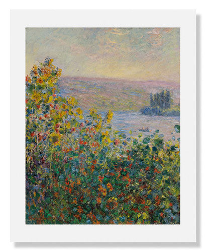 Claude Monet Flower Beds at Vétheuil Painting - High Quality Art Reproduction for Home & Office Decor - Perfect Gift for Art Lovers