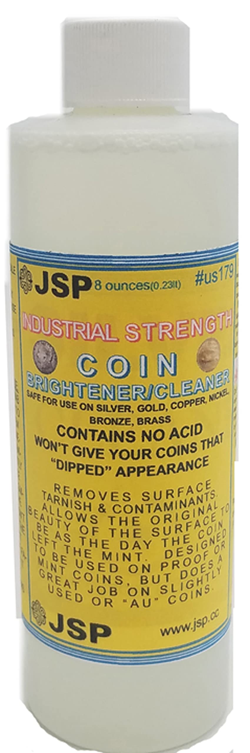 JSP® Coin BRIGHTENER Cleaner - 16 oz (12 Pack) | Professional Coin Cleaning Solution for Collectors & Numismatists | Perfect for Coin Restoration & Polishing