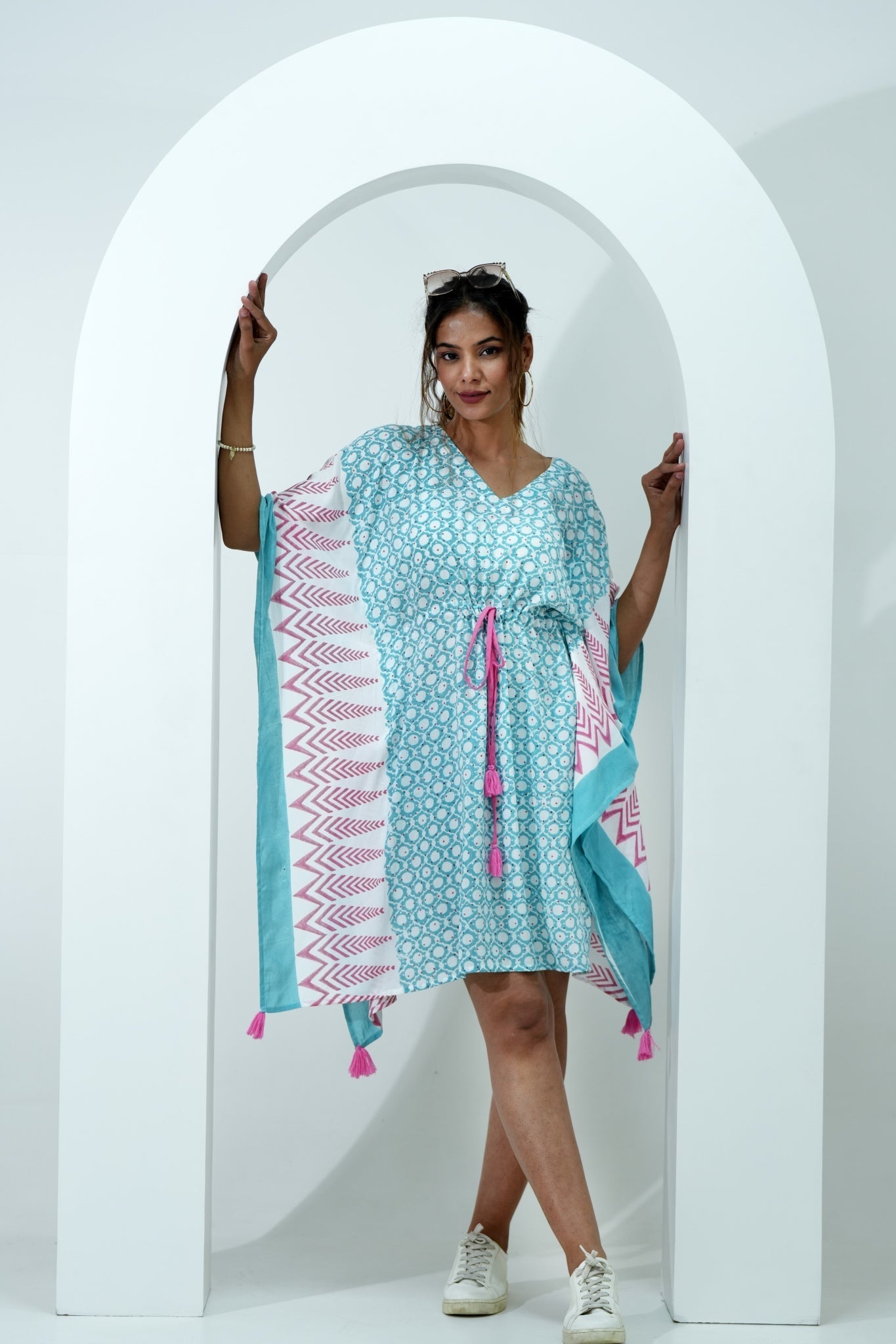 Stylish Hand Block Printed Kaftan Dress - Floral Boho Maxi Dress for Women | Perfect for Beach Vacation, Summer Outfits & Boho Fashion