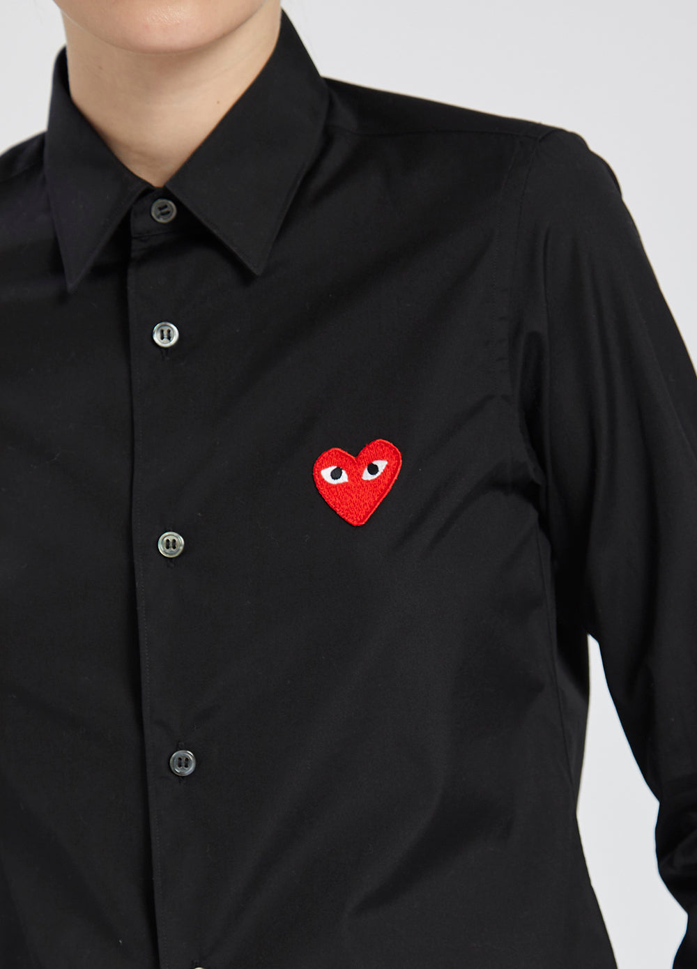 Comme Des Garcons Play B001 Black Red Short Sleeve T-Shirt - Stylish Graphic Tee for Casual Wear & Street Fashion
