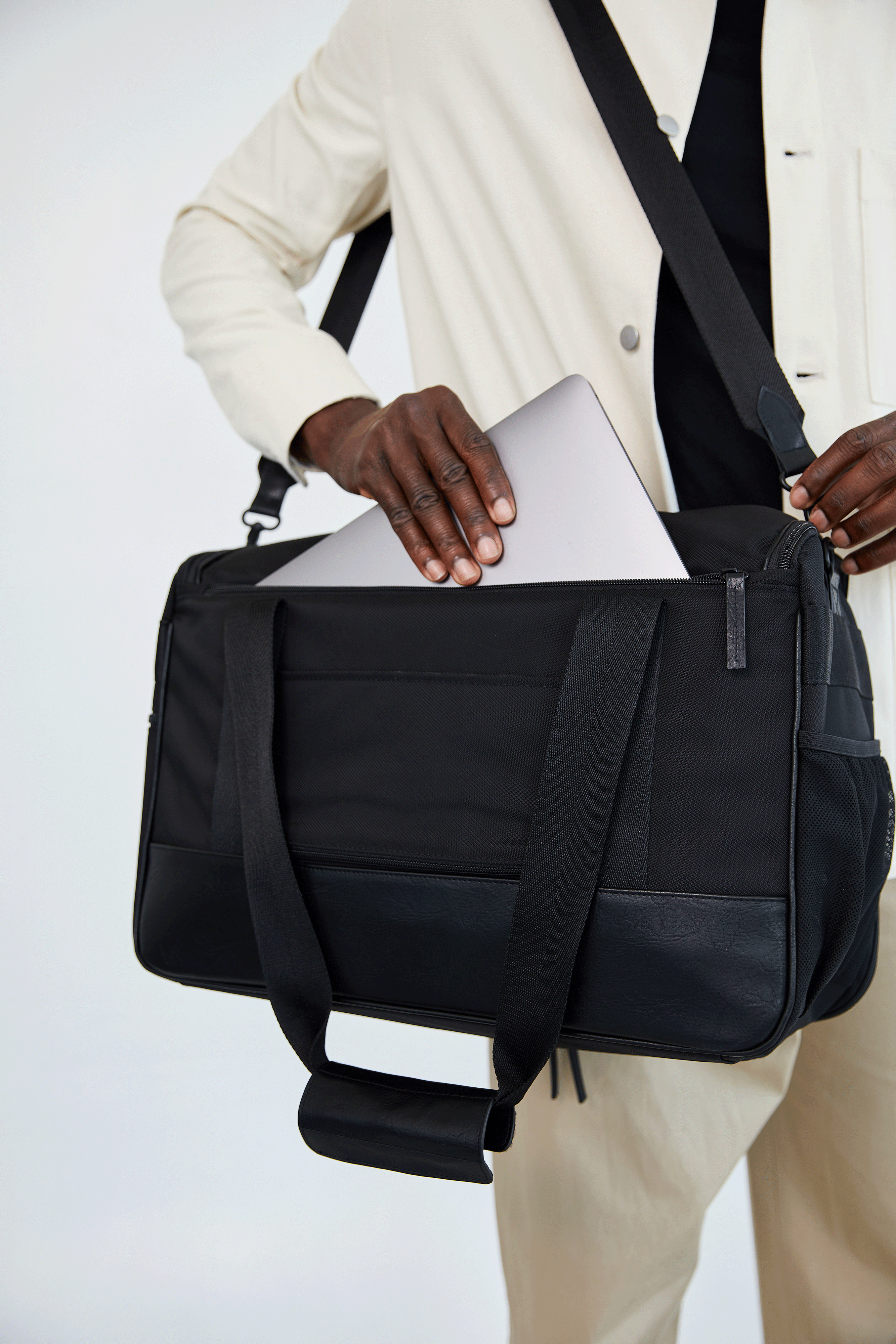 Premium Black Hanging Duffle Bag - Water-Resistant Travel Duffel with Multiple Pockets for Gym, Work, Weekend Getaways & Outdoor Adventures