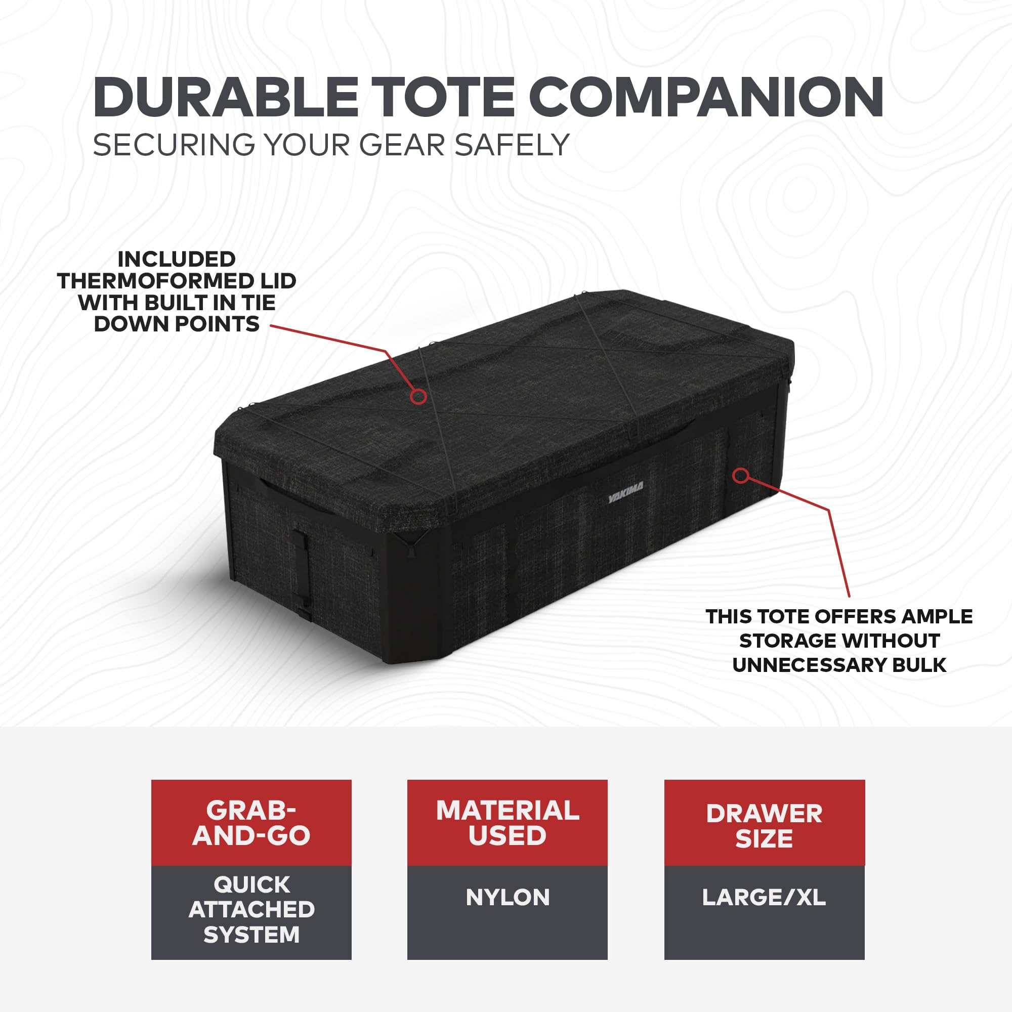 Yakima MOD GearCrate Large/Extra Large Stackable Premium Tote with Thermoformed Lid & Removable Divider - Heavy-Duty Storage Box for Camping, Travel & Outdoor Gear Organization (Black)