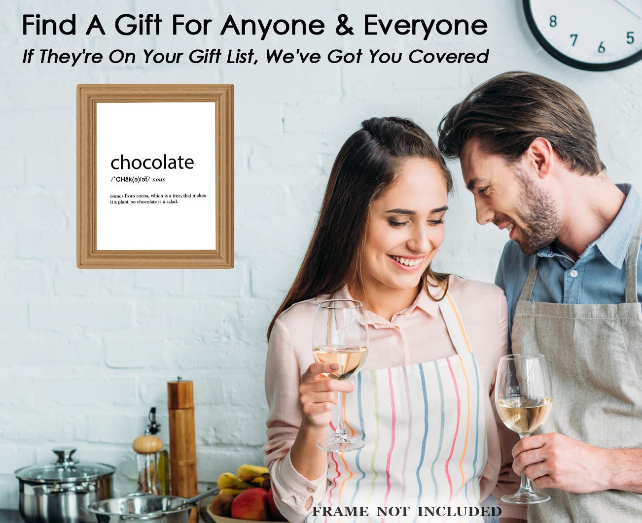 Funny Farmhouse Kitchen Wall Art - 8x10 Unframed Chocolate Definition Print, Aesthetic Decor for Coffee Bars & Country Style Kitchens