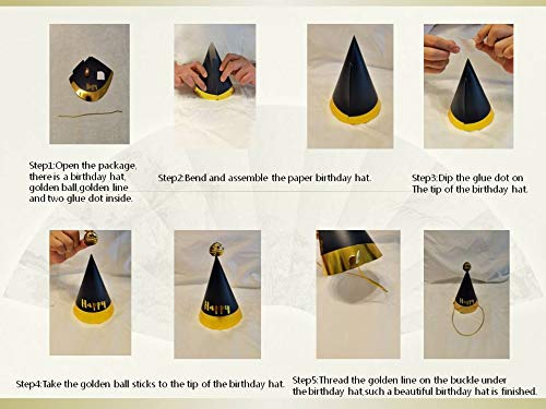 5PCS Happy Birthday Party Hats - Cute Unisex Hats for Kids & Adults - Colorful Fancy Dress Party Supplies for Birthday Celebrations & Festive Occasions