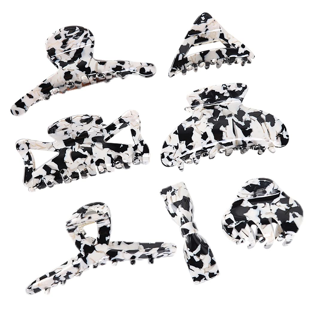 Stylish COSYOO Acetate Hair Claw Clips Set of 7 - Large Non-Slip Strong Hold Hair Clips with Interlocking Teeth for Women - Perfect for Shower, Styling & Everyday Fashion Accessories