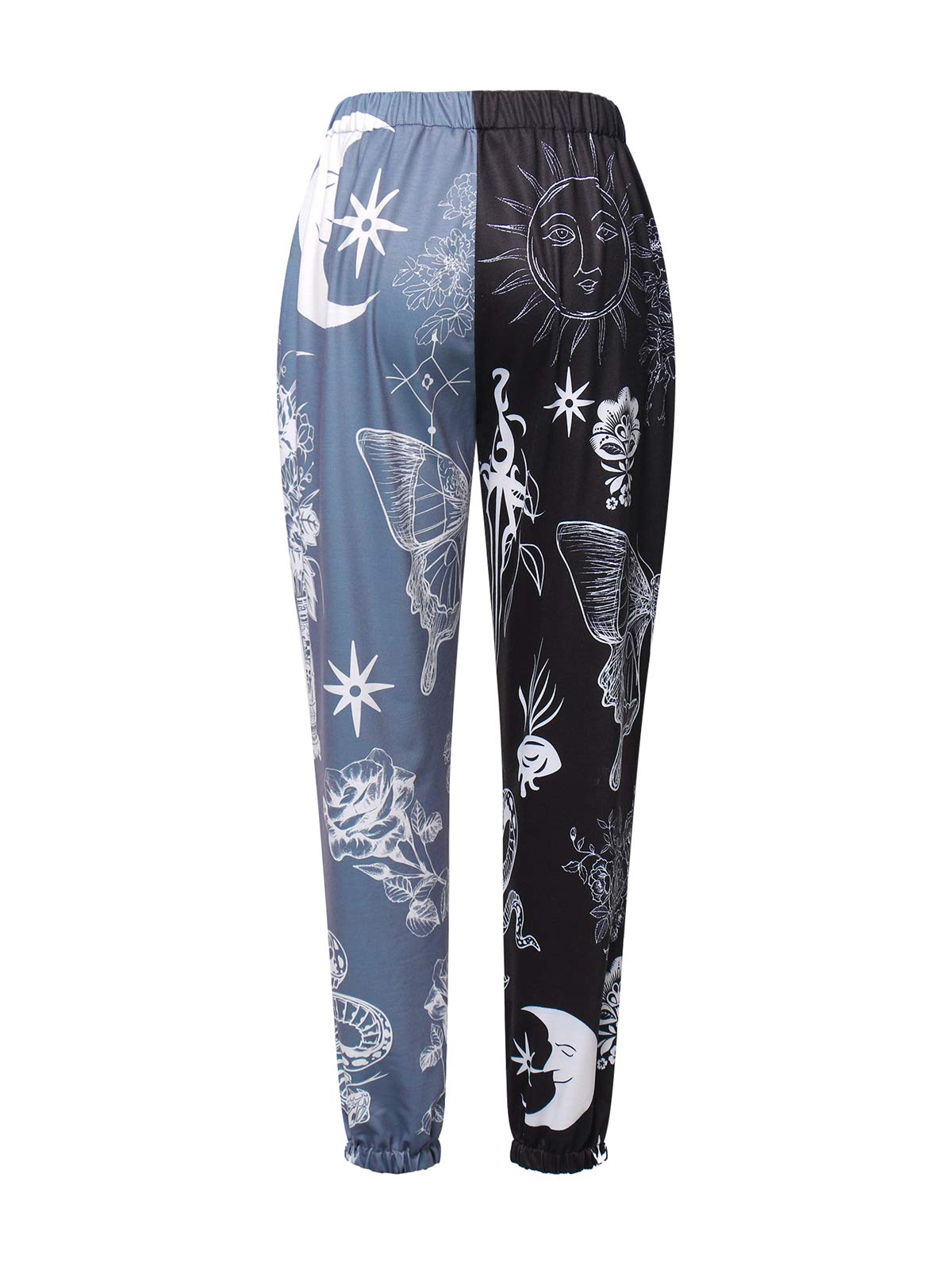 Women's Printed Baggy Sweatpants with Pockets - High Waist Joggers, Contrast Color Athletic Lounge Pants | Perfect for Yoga, Running, Gym Workouts & Casual Wear