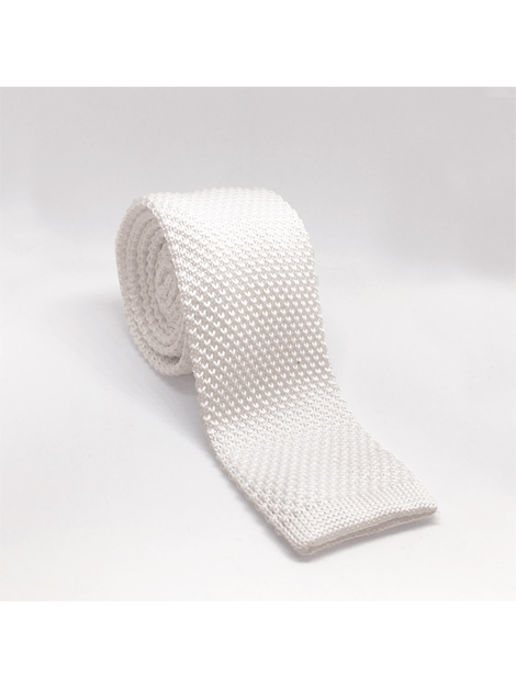 Equetech White Knitted Tie for Men - Classic Elegant Necktie for Business, Weddings & Formal Occasions - Soft Breathable Knit Fabric Dress Tie