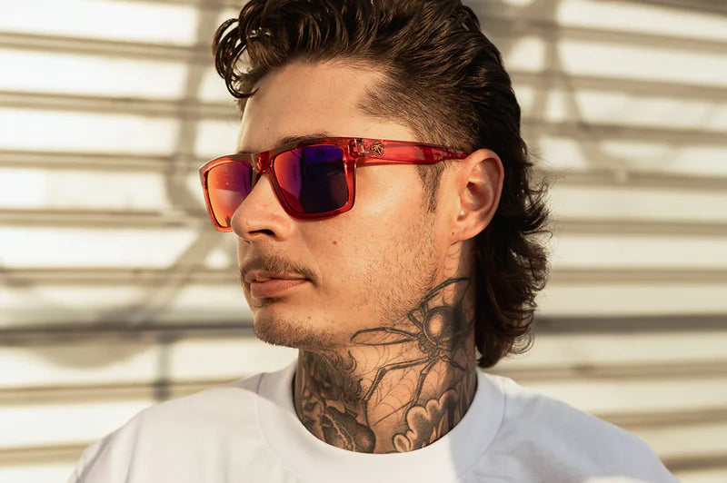 Vise Z87 Safety Sunglasses - Neon Red - UV Protection, ANSI Z87.1 Certified for Work & Outdoor Activities - Perfect for Construction, Cycling, and Running