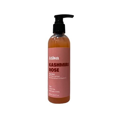Atisa Kashmiri Rose Body Wash - Hydrating & Nourishing Floral Shower Gel for Soft Skin | Perfect for Daily Use, Spa Days & Relaxing Bath Time