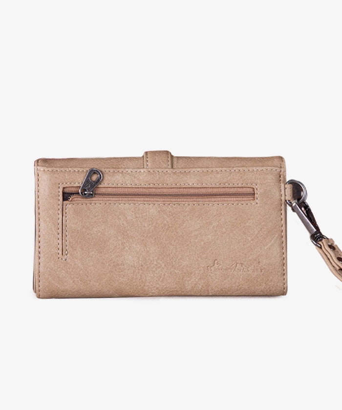 Montana West Floral Embroidered Buckle Wallet for Women - Stylish Leather Clutch with RFID Protection | Perfect for Everyday Use, Travel & Special Occasions