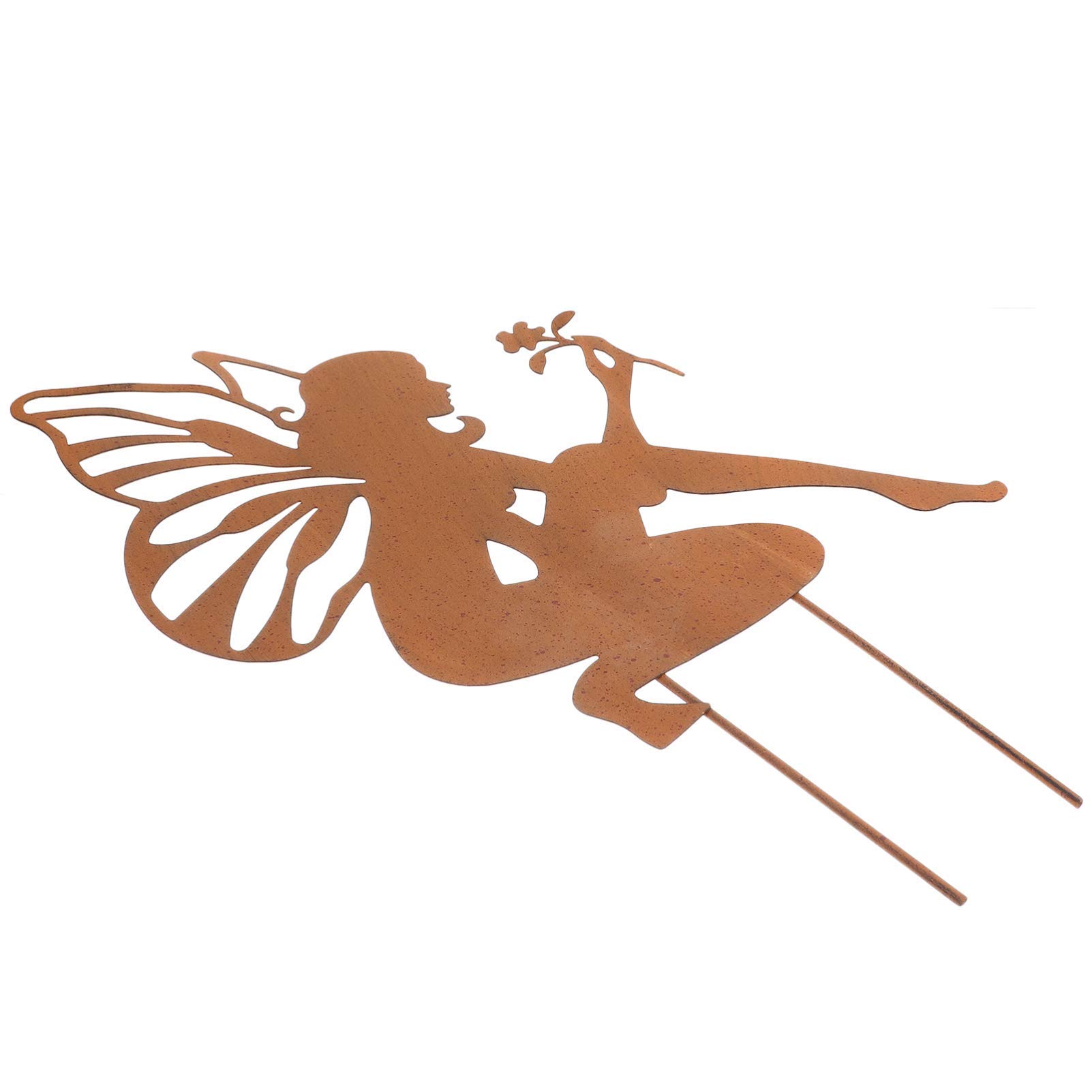 Iron Angel Fairy Garden Stakes - Metal Outdoor Decorations for Patio, Yard & Christmas Party Supplies | Perfect for Fairy Gardens, Wedding Decor & Holiday Displays