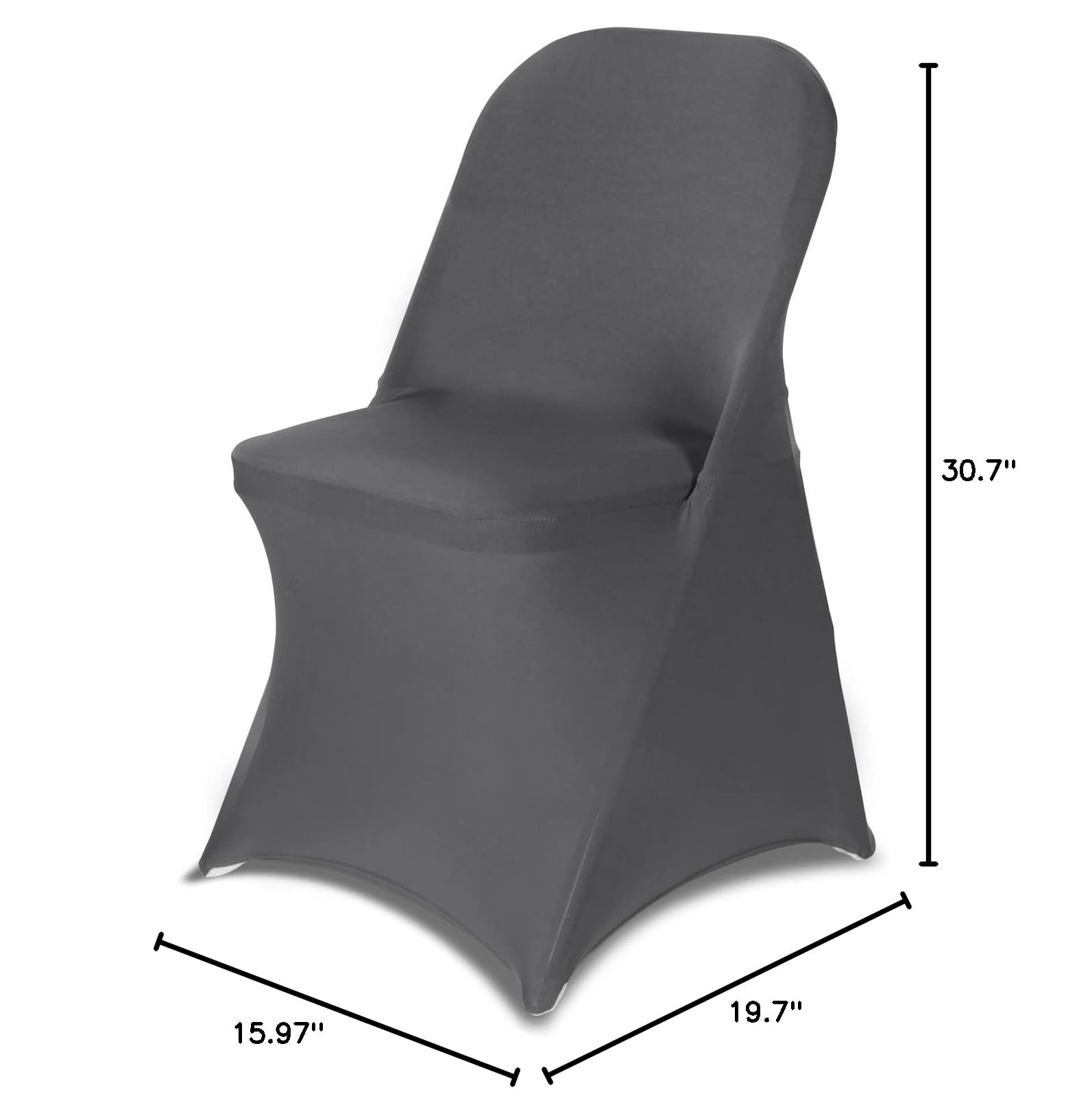 HAINARverS 10pcs Stretch Spandex Washable Chair Covers for Wedding, Party, Banquet, Birthday & Conference - Gray Fabric Decoration Covers - Perfect for Indoor/Outdoor Events & Special Occasions