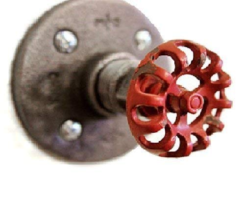 Industrial Steampunk Black Pipe Wall Hooks - Rustic Coat Rack for Entryway, Towel & Hat Hanger - Vintage Pipe Art Decor for Home, Office or Cafe