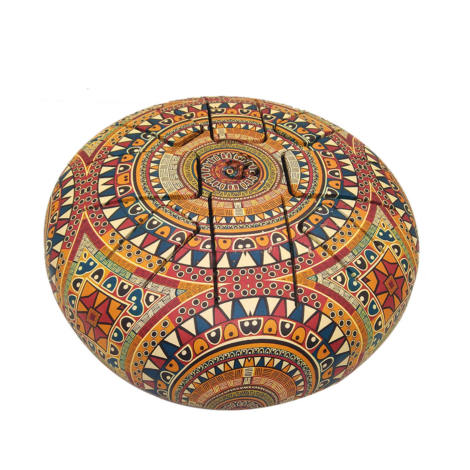 OM Tongue Drum 7 Inch - Steel Handpan Tank Drum with Mallets & Carry Bag | Percussion Musical Instrument for Meditation, Yoga & Relaxation (Cream)