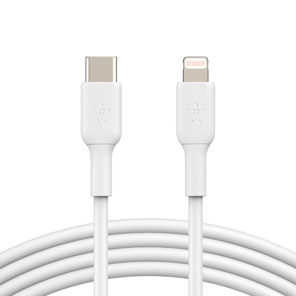 Belkin 1M Lightning to USB-C Cable MFI Certified Fast Charging & Data Sync for iPhone iPad - Perfect for Home, Office & Travel (White, CAA003BT1MWH)