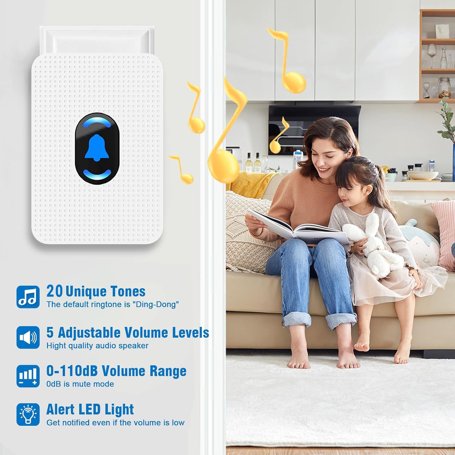 Daytech Wireless Caregiver Pager Call Button for Elderly - Emergency Alert System for Seniors & Disabled - Home Healthcare & Nursing Assistance Device
