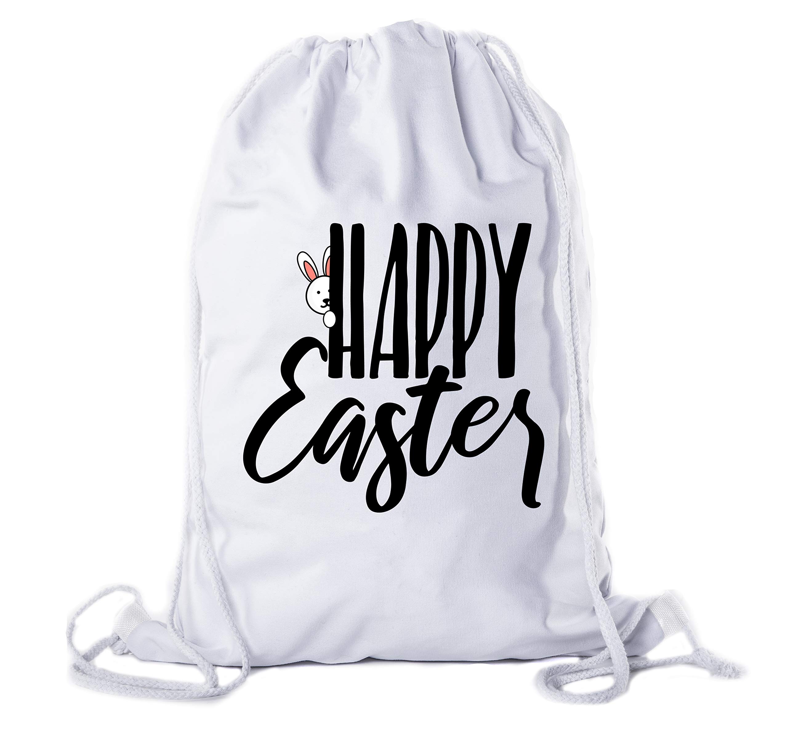 Easter Basket Backpack Bulk - Cotton Drawstring Cinch Bags for Easter Bunny Gifts - Peeking Bunny Design - Perfect for Easter Egg Hunts, Party Favors & Classroom Treats