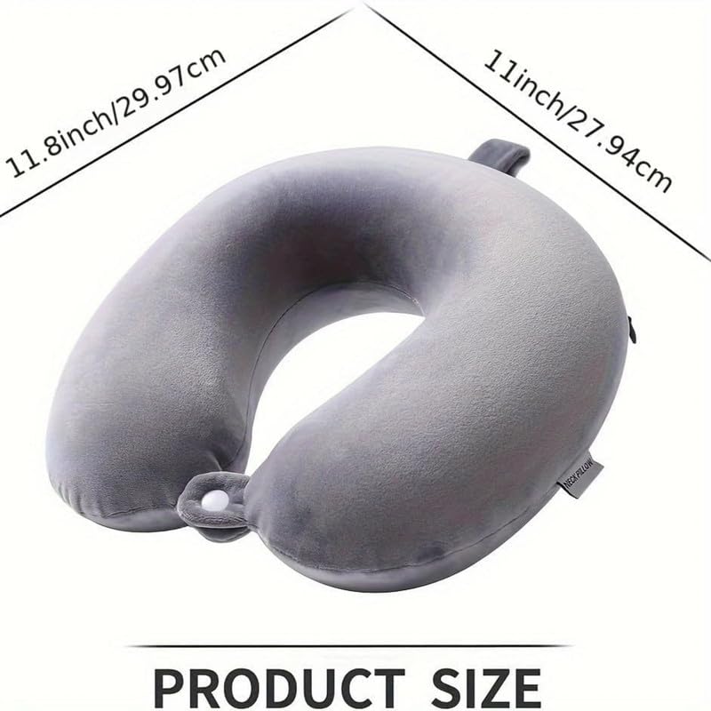 BLISSCLOUD Memory Foam Neck Pillow for Travel - Ergonomic Support for Neck & Head - Perfect for Airplane, Car, Office & Home Use - Ultra Soft & Comfortable Travel Pillow for Long Flights & Road Trips