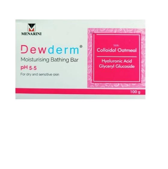 Dewderm Moisturizing Soap Bar - 100g (Pack of 4) | Gentle Hydrating Cleanser for Dry & Sensitive Skin | Perfect for Daily Shower, Bath & Travel