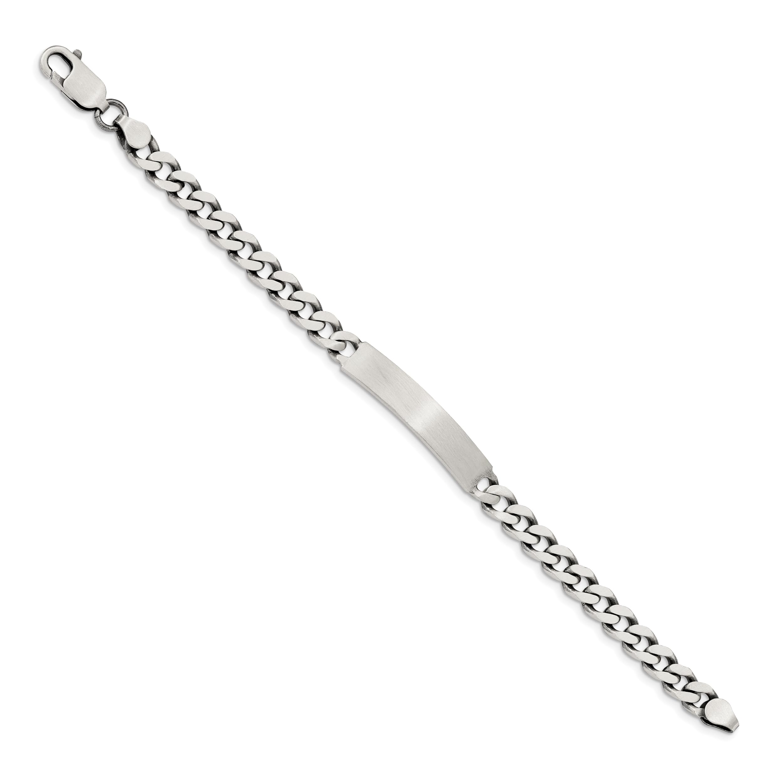 925 Sterling Silver Engraveable Vintage Curb Link Name Bar ID Bracelet - Personalized Gift for Women, Men, Couples | Birthday, Anniversary, Wedding, Friendship Jewelry