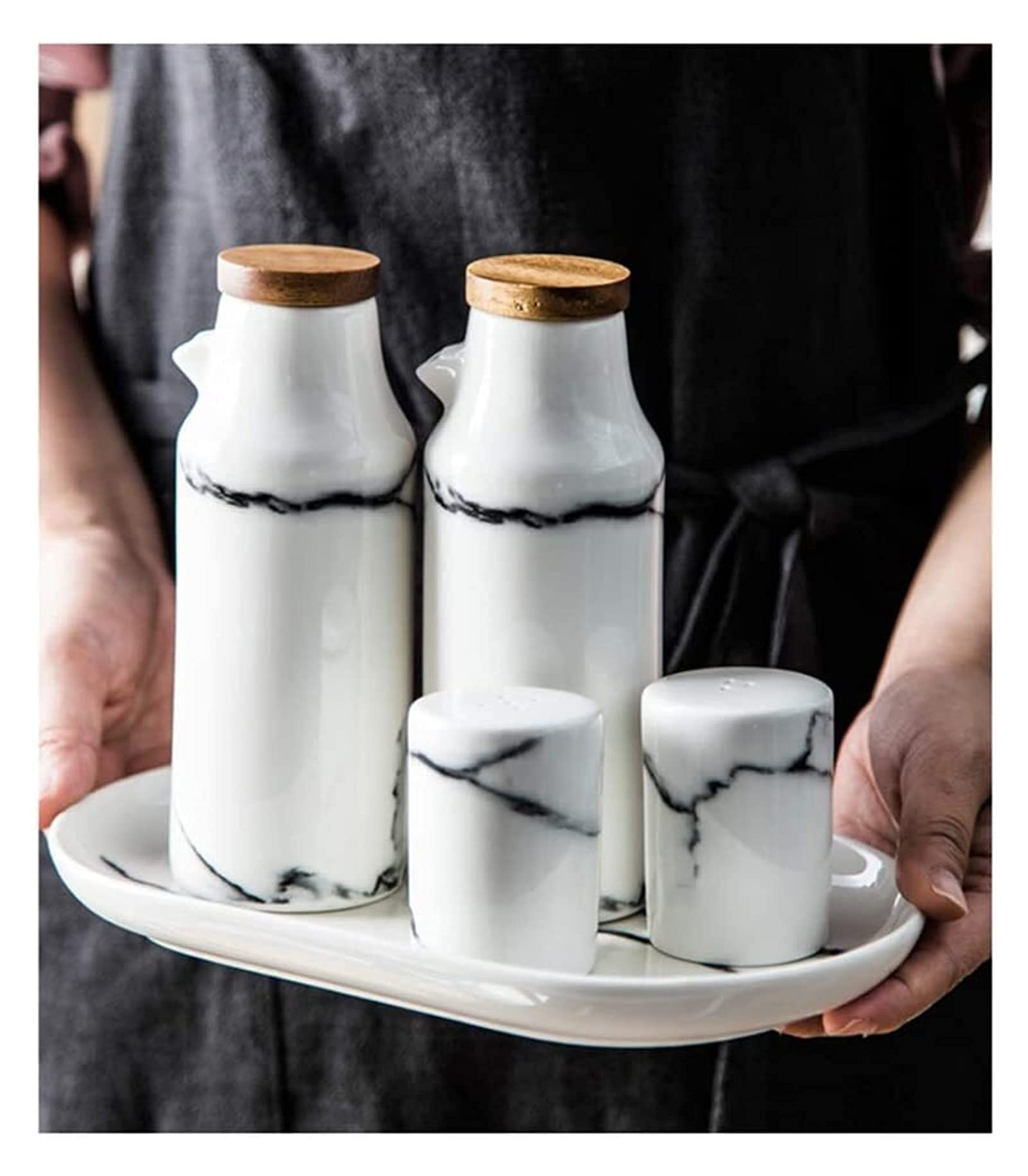 Premium Ceramic Olive Oil Dispenser Bottle - Japanese Style Oil & Vinegar Cruet for Kitchen - Ideal for Olive Oil, Vinegar, Soy Sauce & Seasoning Storage - Perfect for Cooking, Salad Dressing & Tabletop Display