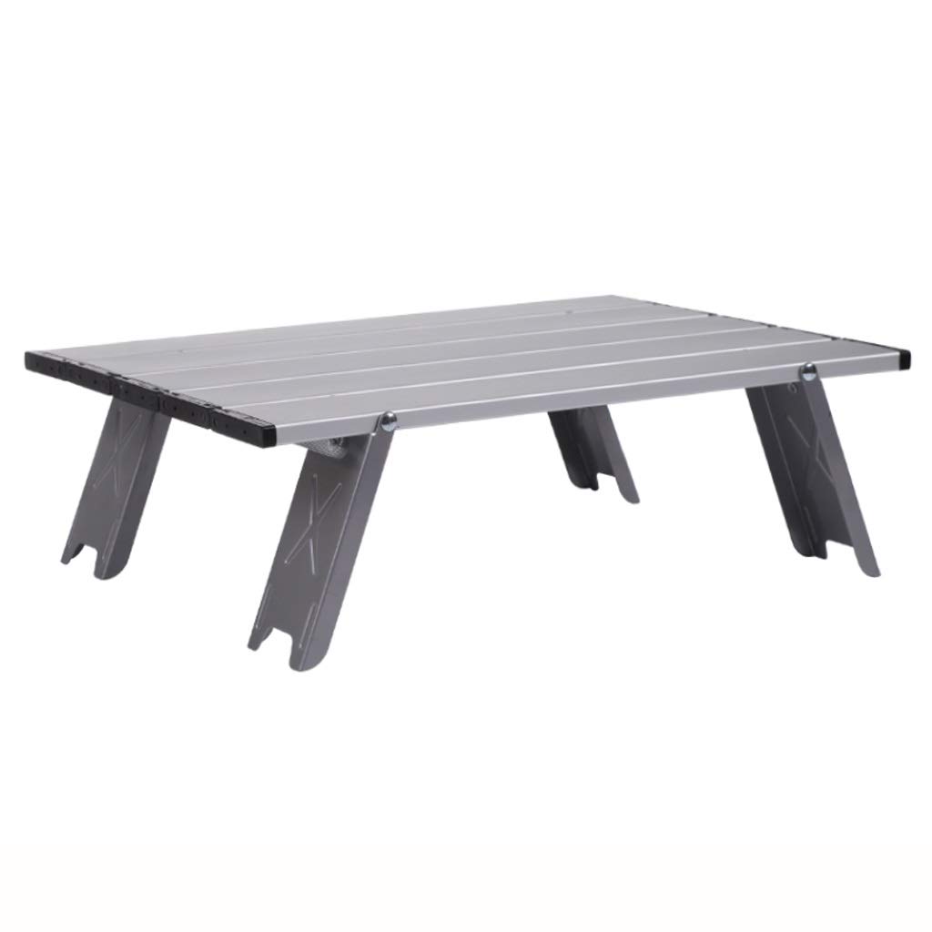 LICHUAN Portable Aluminum Folding Table - Lightweight Camping Table for Outdoor BBQ, Picnics & Home Use - Compact Collapsible Desk for Tent, Beach & Bedside (Silver) | Perfect for Camping Trips, Tailgating & Small Space Living
