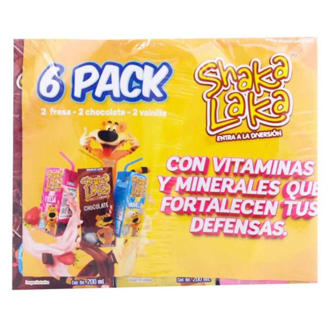 SHAKA LAKA Assorted Flavor Artificially Flavored Milk Drink - 6.75 fl oz (Pack of 6) | Perfect for Kids Lunchboxes, School Snacks & On-the-Go Refreshment