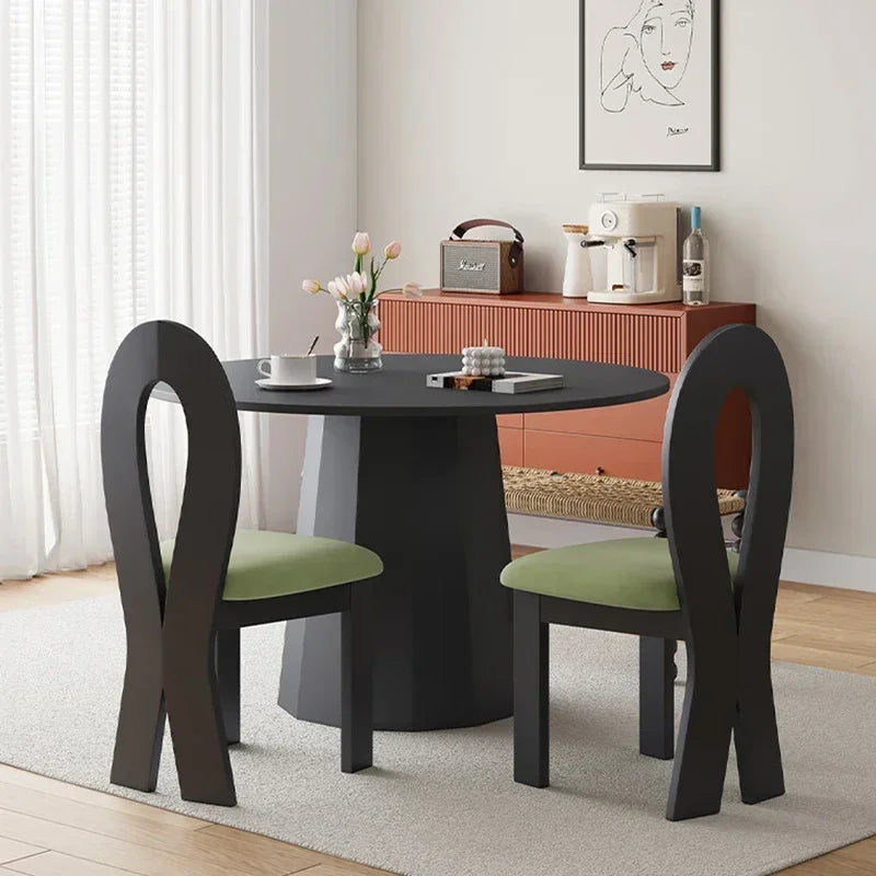 Stylish Modern Dining Chairs Set of 2 - Mid Century Design Wooden Kitchen Chairs with Upholstered Seat - Perfect for Dining Room, Kitchen, Breakfast Nook & Home Decor