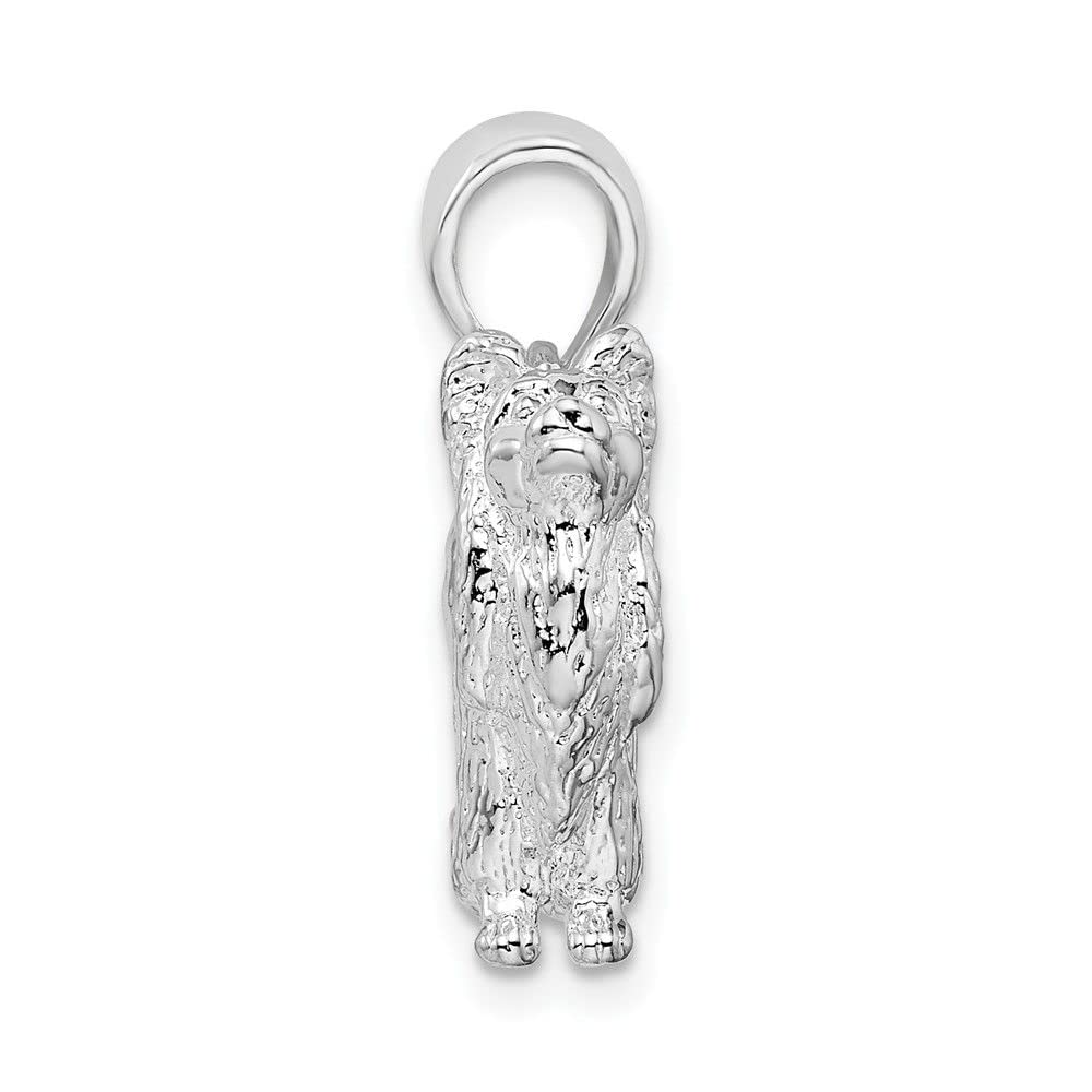 Sterling Silver 3D Textured Papillon Dog Pendant Necklace - Elegant Pet Lover Jewelry Gift for Women - Perfect for Birthdays, Anniversaries & Special Occasions