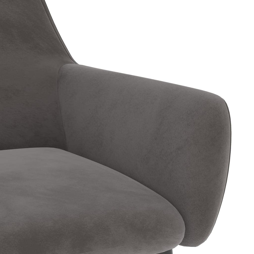 vidaXL Set of 4 Modern Dining Chairs - Dark Gray Velvet Upholstered with Metal Legs - Comfortable Seating for Dining Room, Kitchen, or Breakfast Nook - Perfect for Home, Restaurant, and Office Use