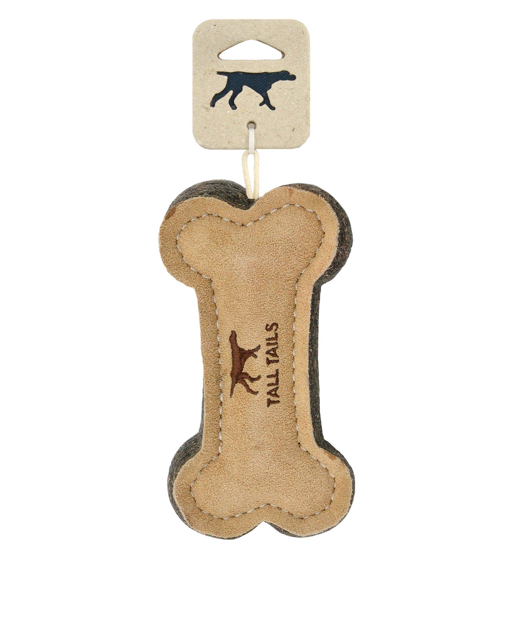 Durable Natural Leather & Wool Dog Bone Toy for Chewing - Safe & Non-Toxic Pet Chew Toy for Puppies & Adult Dogs - Perfect for Indoor Play, Training & Teething Relief