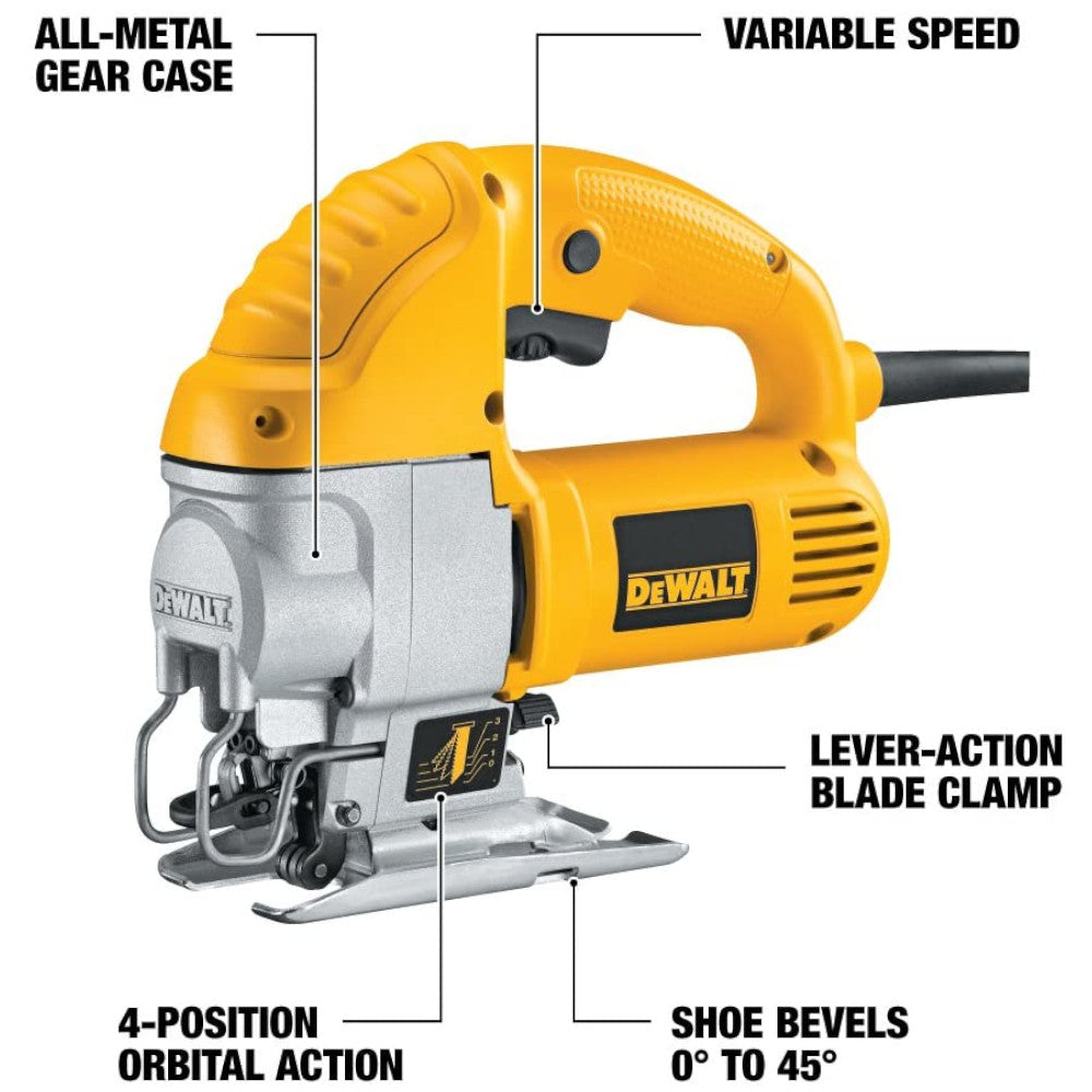 DEWALT 5.5 Amp Top Handle Jigsaw Kit with DEWALT Warranty - Refurbished Power Tool (Model DW317K) for Woodworking, DIY Projects & Professional Construction Use