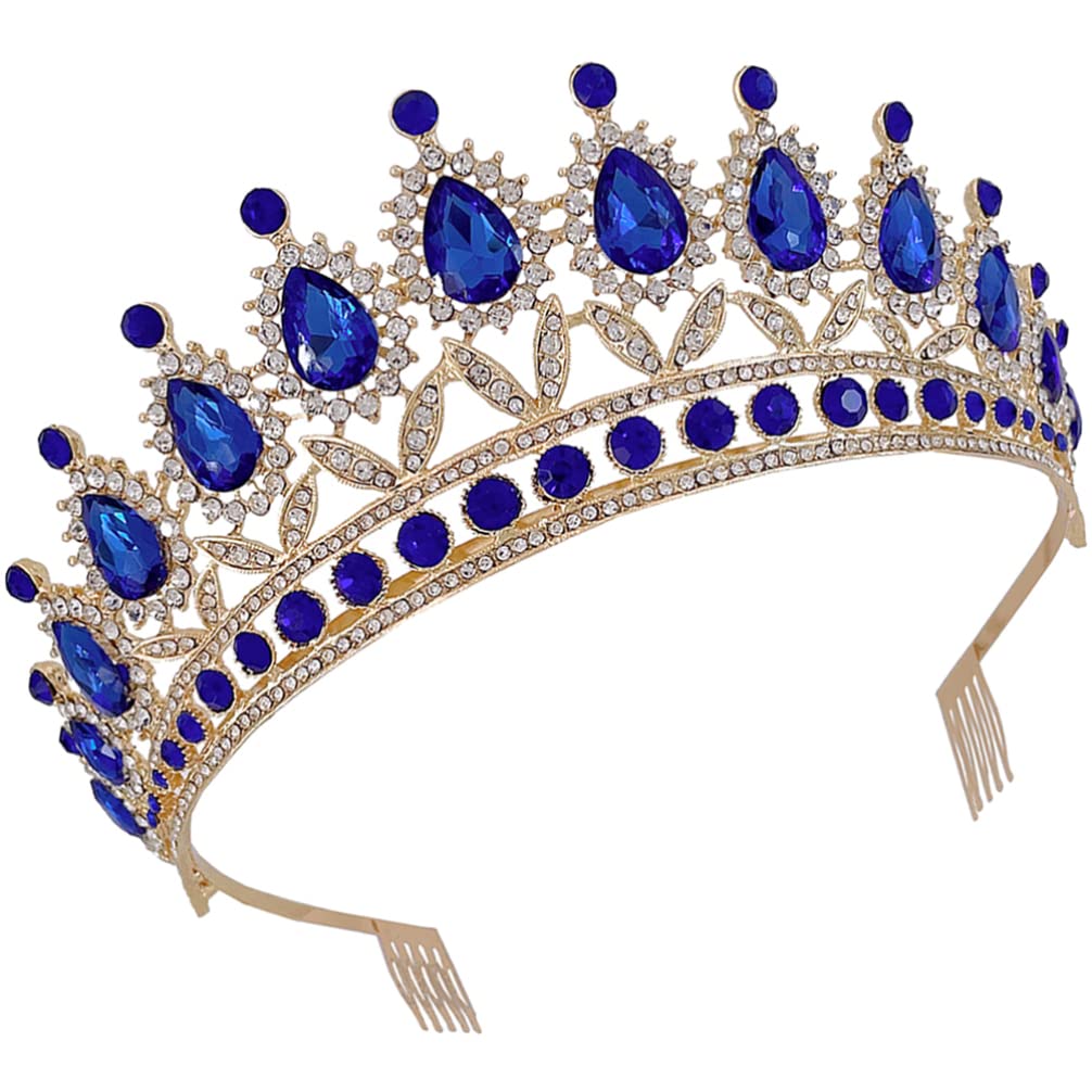FRCOLOR Diamond Crown Hair Accessory - Bridal Tiara Headband with Crystal & Pearls for Weddings, Prom, Pageants | Elegant Wedding Hair Jewelry for Bride, Bridesmaid, Quinceañera