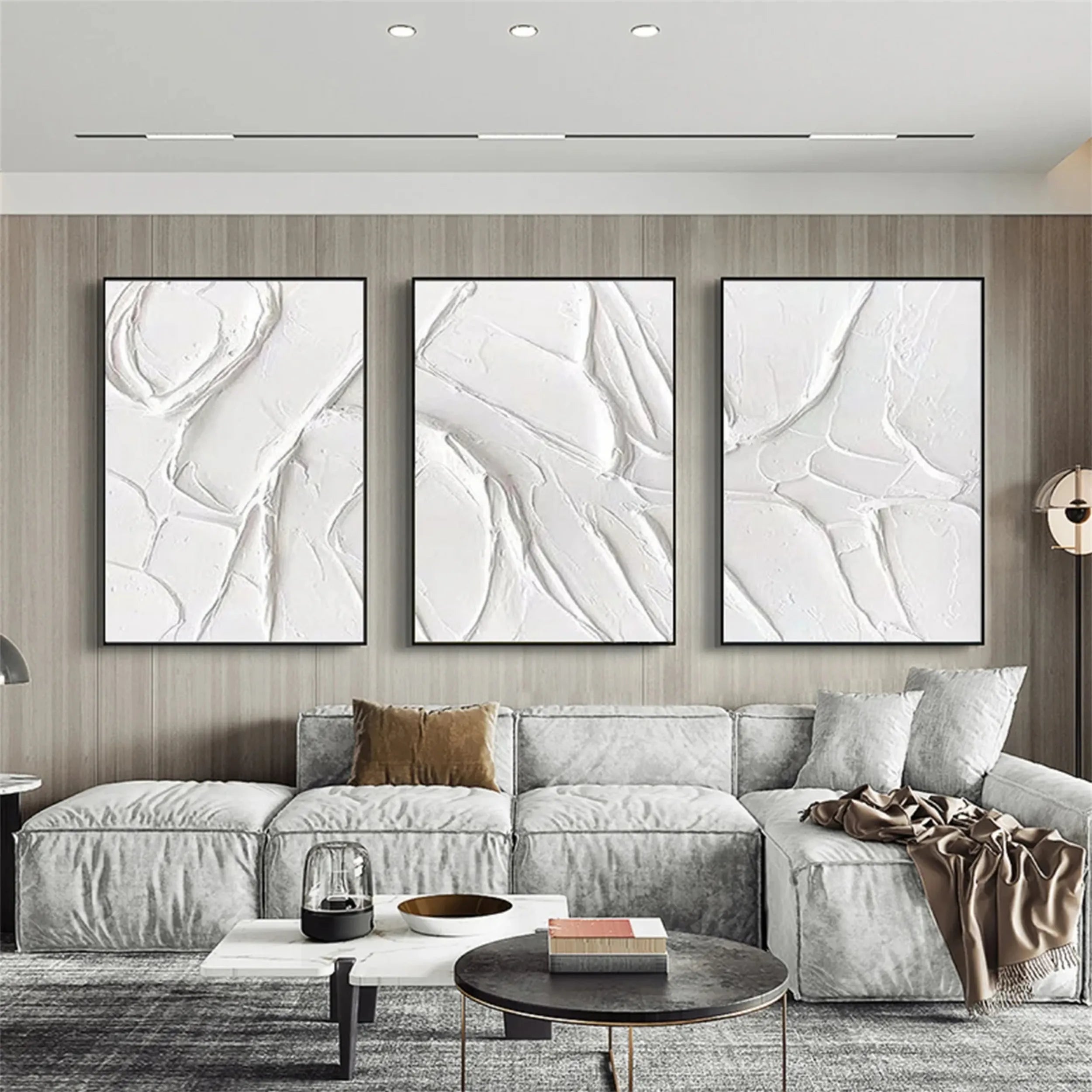 Minimalist Balance Canvas Painting Set of 3 - Abstract Wall Art Decor for Living Room, Bedroom & Office | Modern Home Decor | #MM288