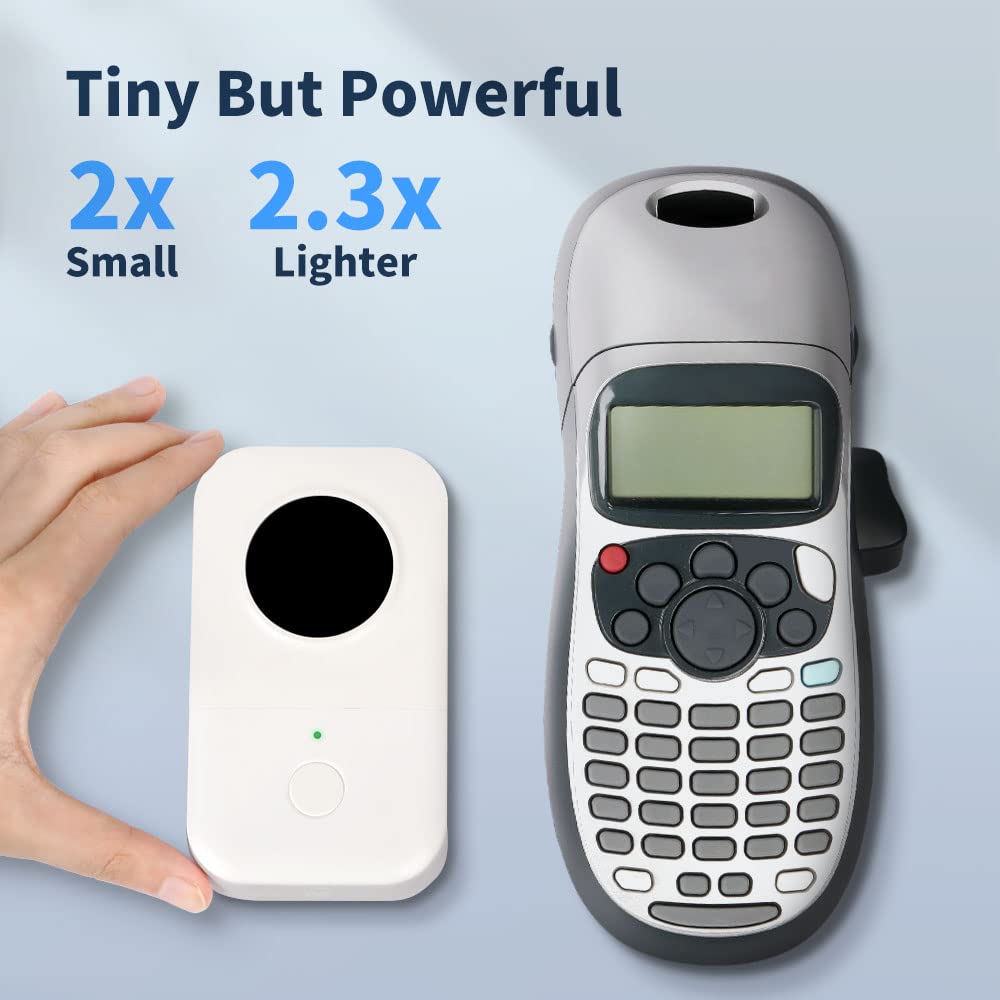 Phomemo D30 Bluetooth Label Maker Machine - Portable Mini Label Printer with 4 Color Tapes (Black on Pink/Blue/Yellow/White), Rechargeable & BPA-Free for Home, Office, School Organization & Craft Projects
