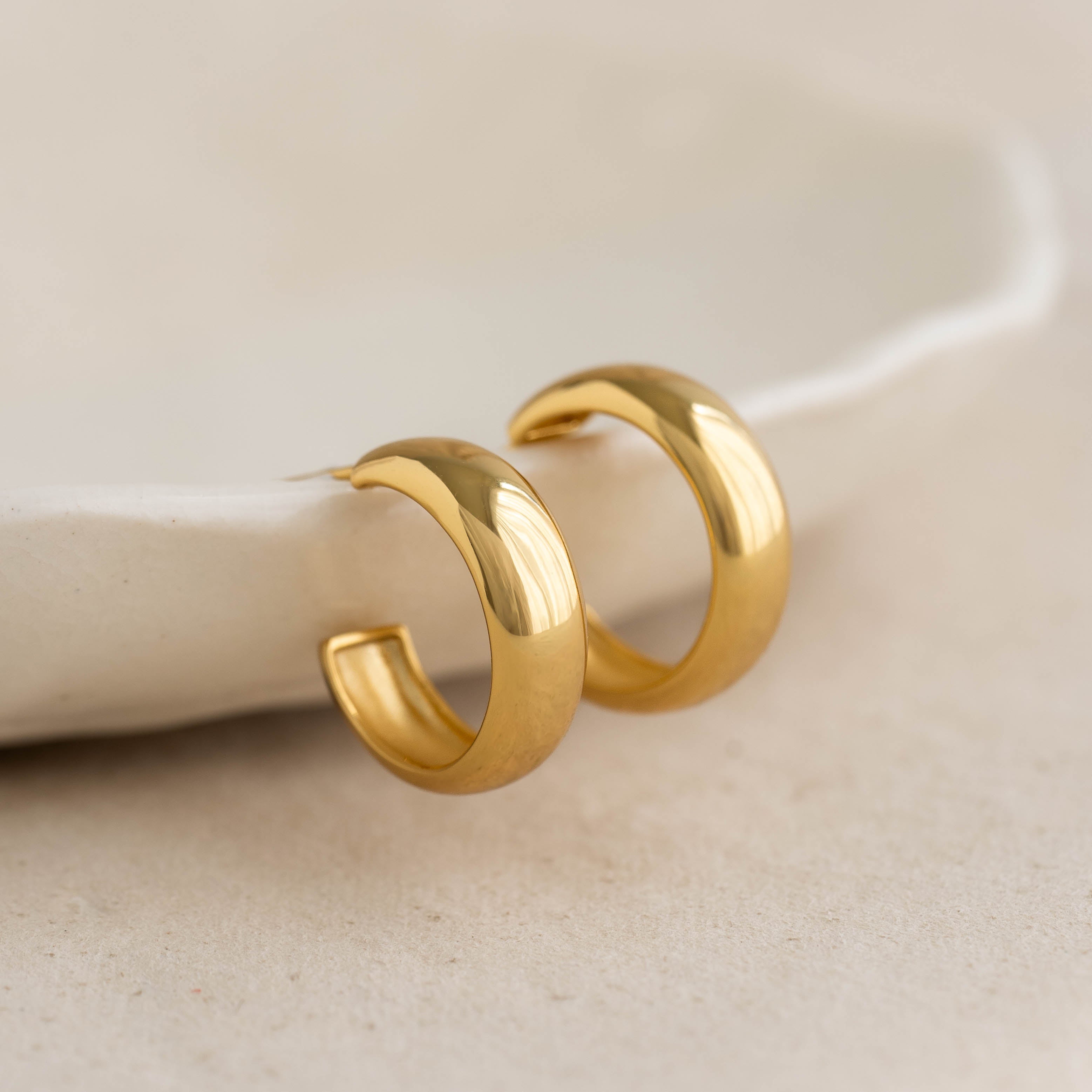 Ebba Small Bold Hoop Earrings for Women - Trendy Gold/Silver Chunky Hoops - Perfect for Everyday Wear, Parties & Gifts