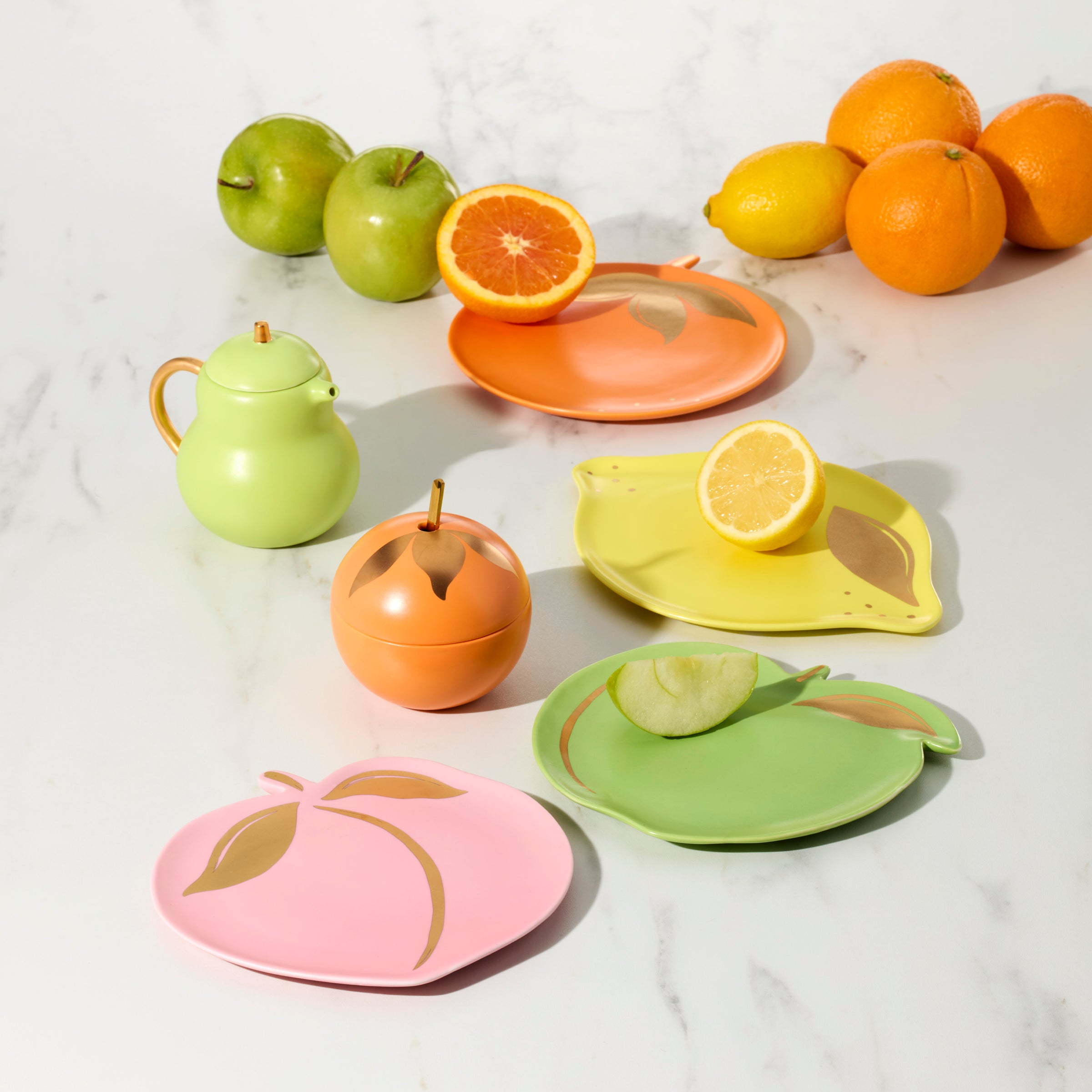 Tutti Fruity Pear & Orange Sugar & Creamer Set - Sweeten Your Coffee & Tea with Fruity Flavor for Home, Office or Cafe Use