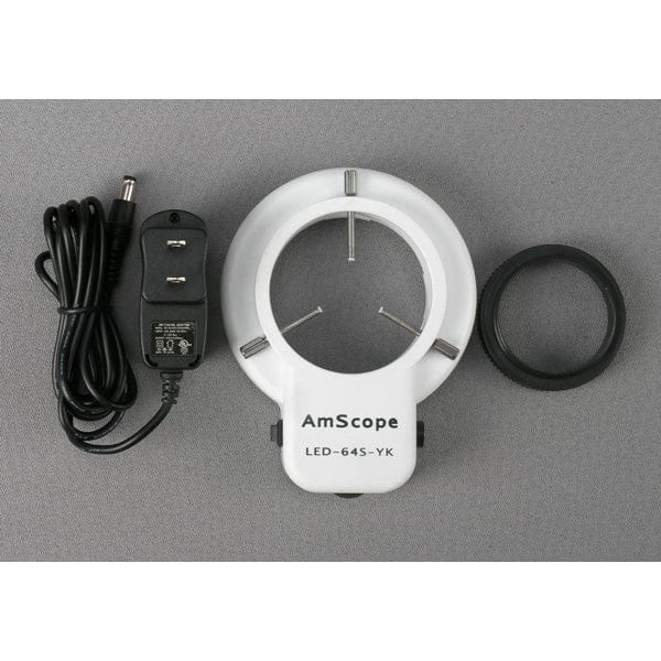 Amscope SM-1BSX 64S 3.5X-45X Zoom Stereo Microscope with 64 LED Light - Ideal for Inspection, Dissecting, Jewelry Making, and Electronics Repair