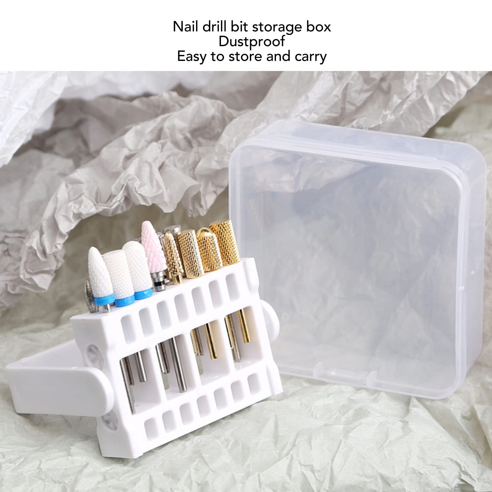 4pcs Nail Drill Bit Holder Stand - Dustproof Nail Drill Bit Organizer Storage Box for Home Salon & Professional Use | Perfect for Nail Art, Manicure, Pedicure & Salon Organization