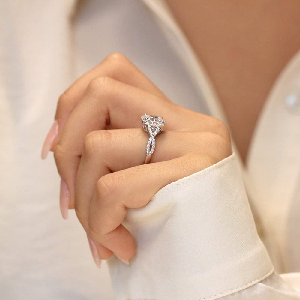 1.5 Carat Princess Cut Moissanite Engagement Rings for Women - 10K/14K/18K White Gold, Platinum Plated Silver - Anniversary & Promise Rings with Custom Text Engraving | Perfect for Proposals, Weddings & Romantic Gifts