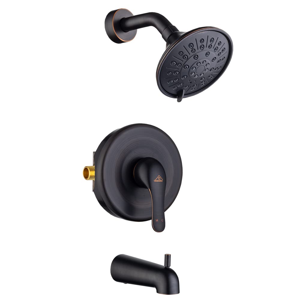 CASAINC Oil Rubbed Bronze Bathtub Faucet Set - 3-Spray Shower System with 4.84 Inch Shower Head, Single Handle Valve & Trim Kit for Bathroom Remodel | Perfect for Modern Homes, Spa-Like Showers & Luxury Bathroom Upgrades