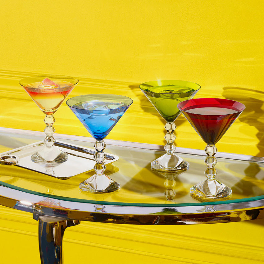 Baccarat Vega Martini Colours Set of 4 - Elegant Crystal Glasses for Cocktails, Parties & Home Bar Decor