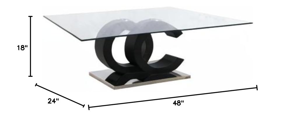Modern Black & Silver Coffee Table - 24