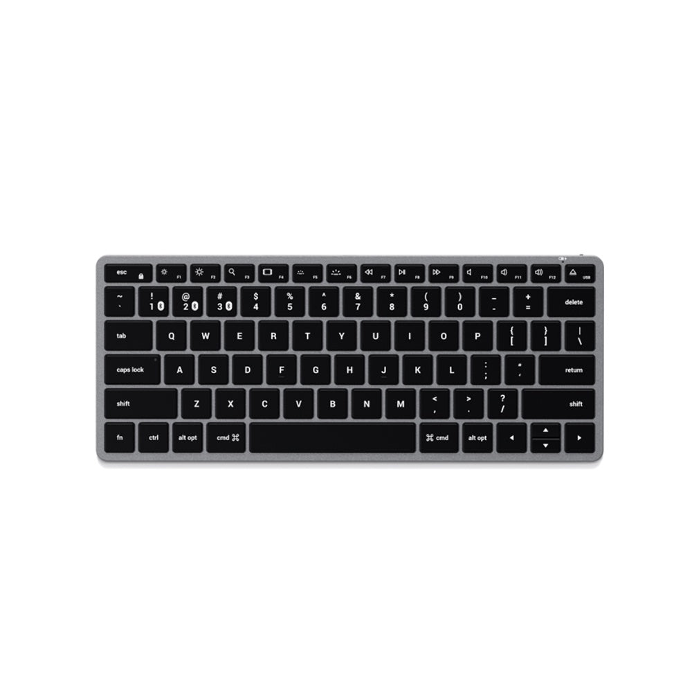 Satechi Slim X1 Bluetooth Backlit Keyboard - Wireless Keyboard for Mac, iPad, iPhone | Space Grey | Quiet Typing, Long Battery Life - Perfect for Home Office, Travel & Coffee Shop Work