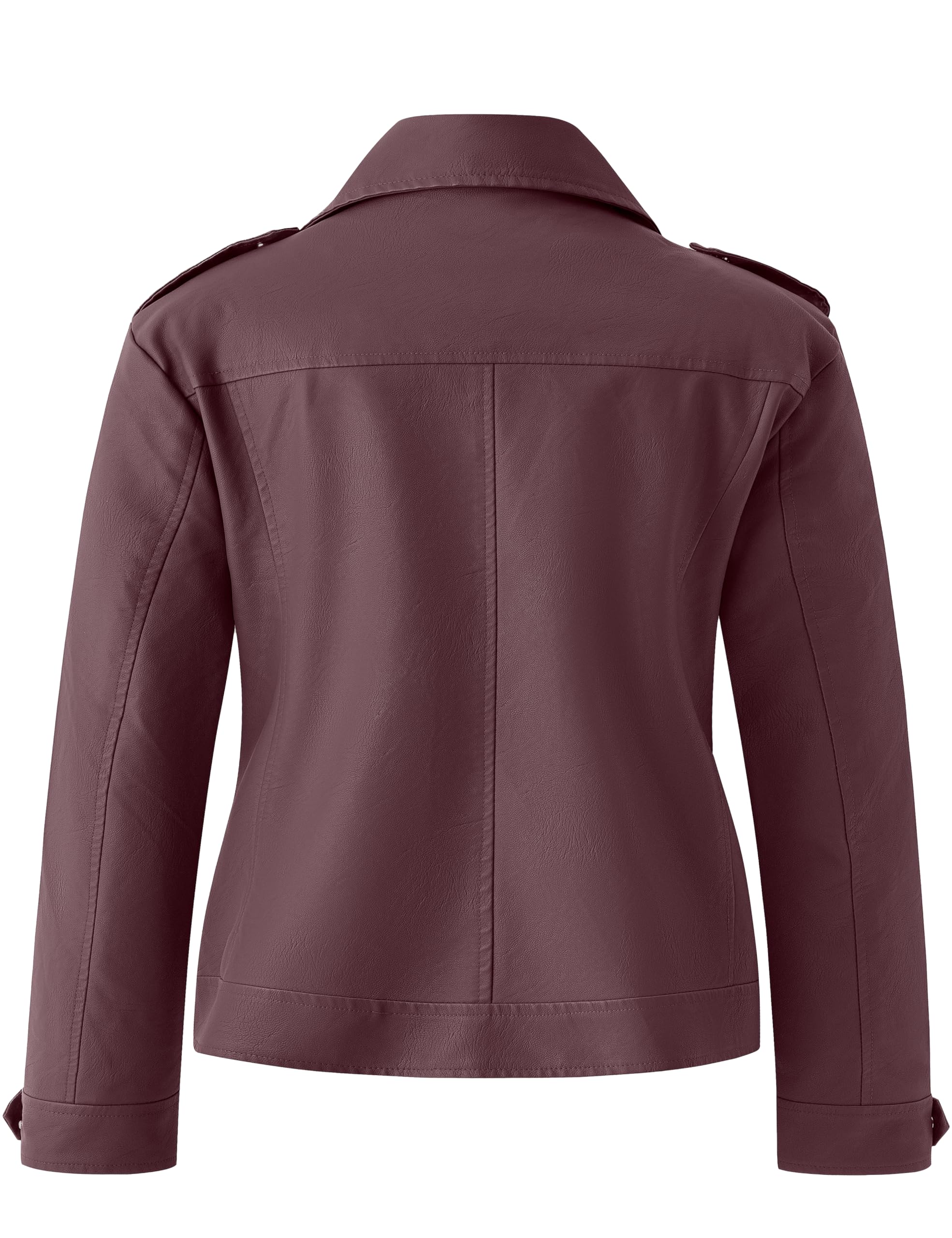 Wantdo Women's Plus Size Faux Leather Jacket - Lapel Collar Moto Biker Short Coat for Casual Outfits & Night Out | Stylish Outerwear for Fall & Winter Fashion