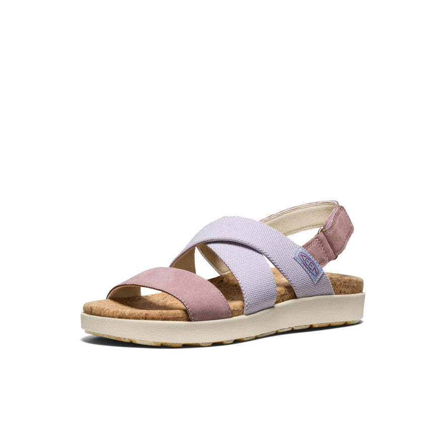 Women's Elle Criss Cross Sandals - Comfortable Thistle & Toadstool Color Strappy Summer Shoes for Beach, Vacation & Casual Outings