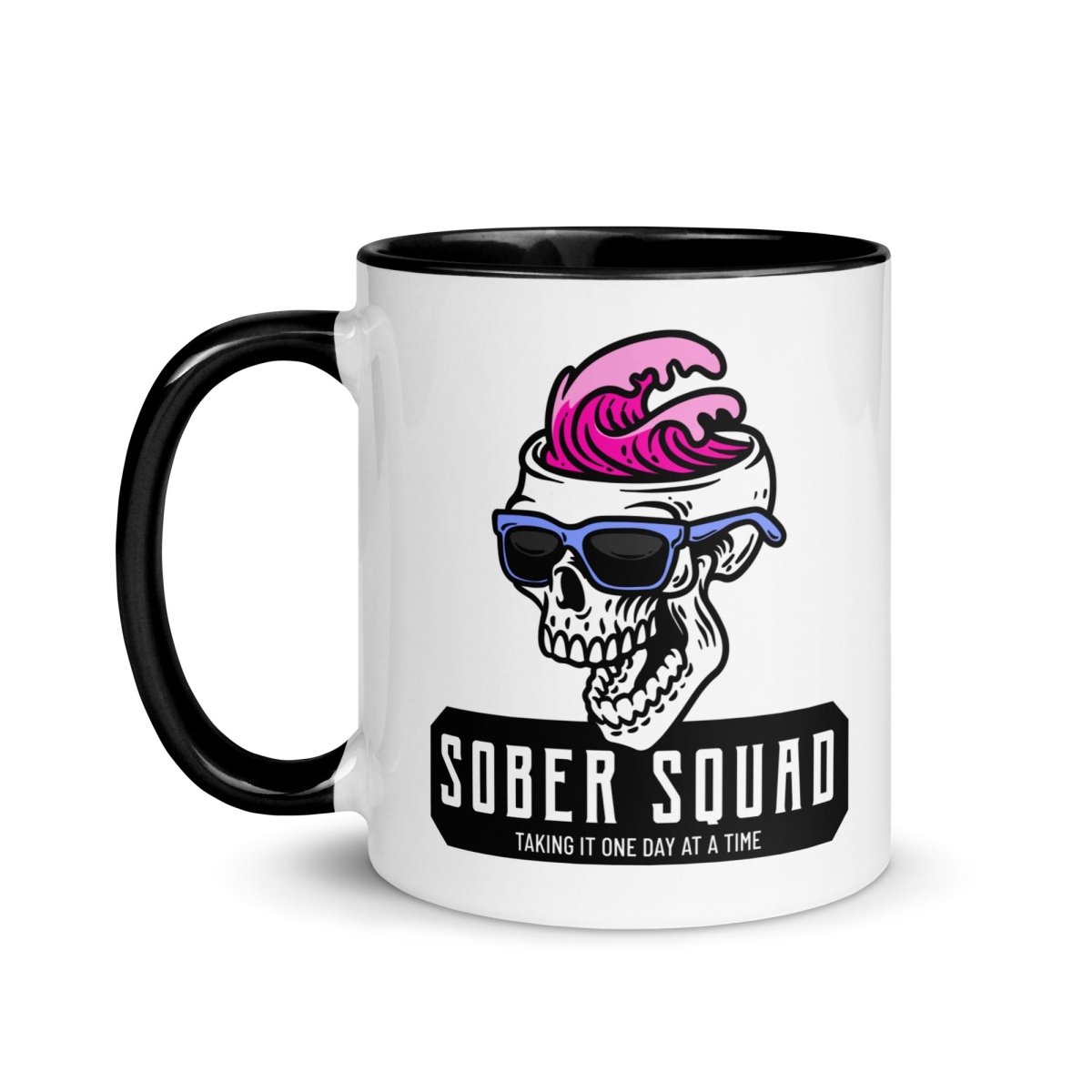 Sober Squad Skull Wave Coffee Mug - Gothic Design Ceramic Cup for Tea, Coffee & Hot Drinks - Perfect for Halloween, Home Decor & Office Use