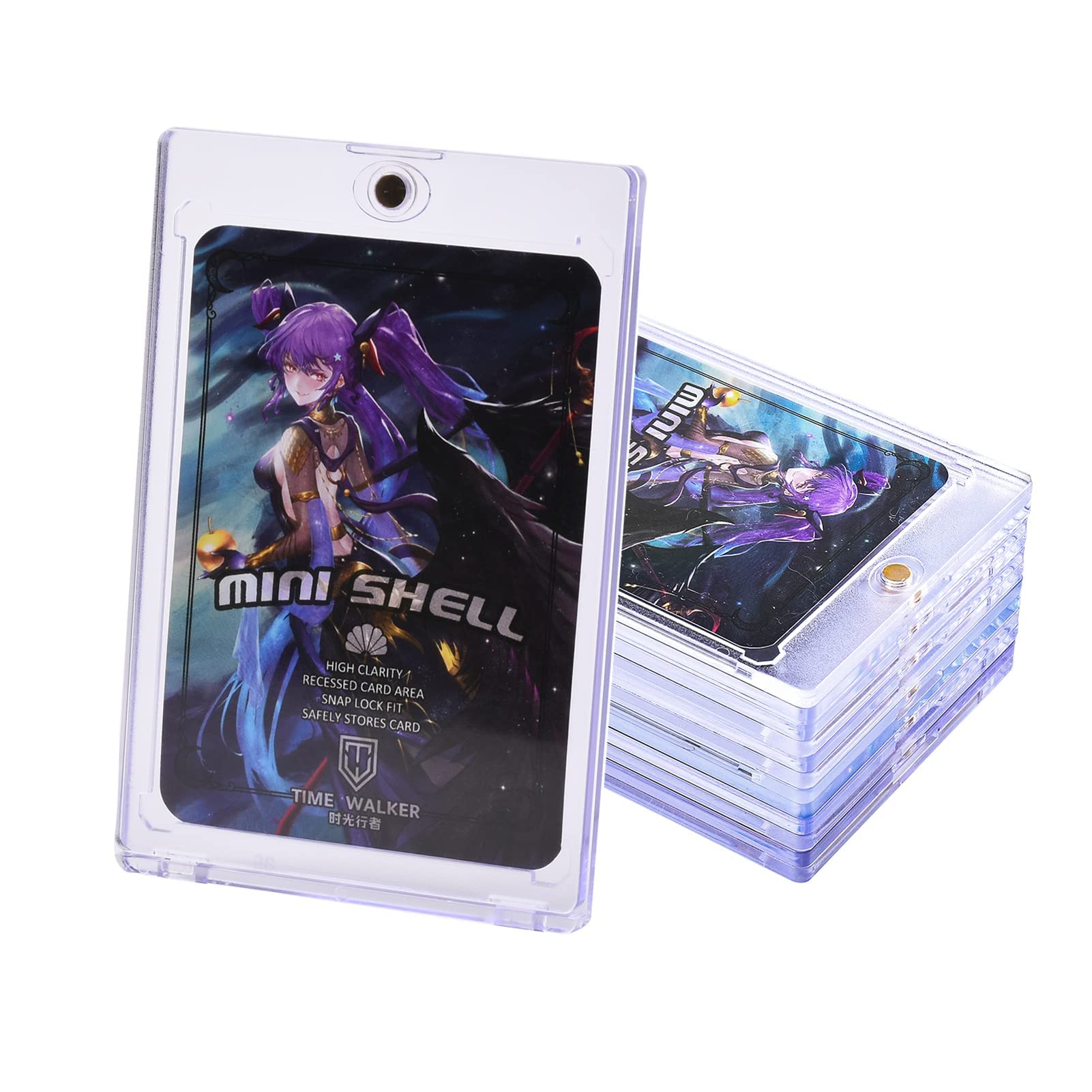 35 PT Strong Magnetic Card Sleeves - 6 Card Brick + 1 Display Stand - Clear Soft Pro Card Holder for Standard Trading Cards & Sports Cards - Perfect for Collectors, Gaming, and Display